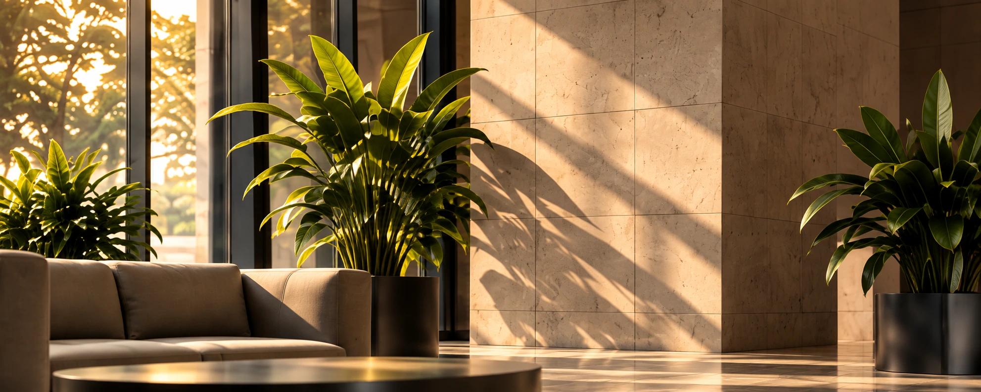 Détail architectural chaleureux d’un espace commun de copropriété