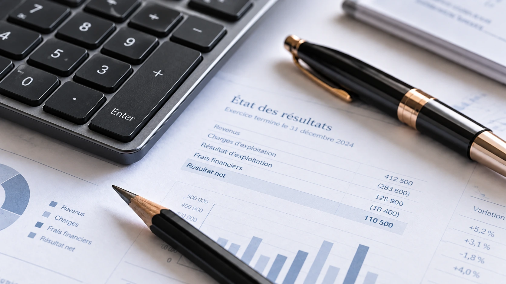 Clavier numérique et état des résultats d’une copropriété